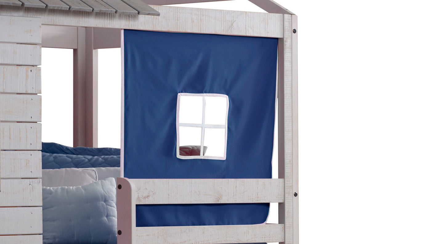 Deer Blind Twin Over Twin Rustic Grey House Bunk Bed