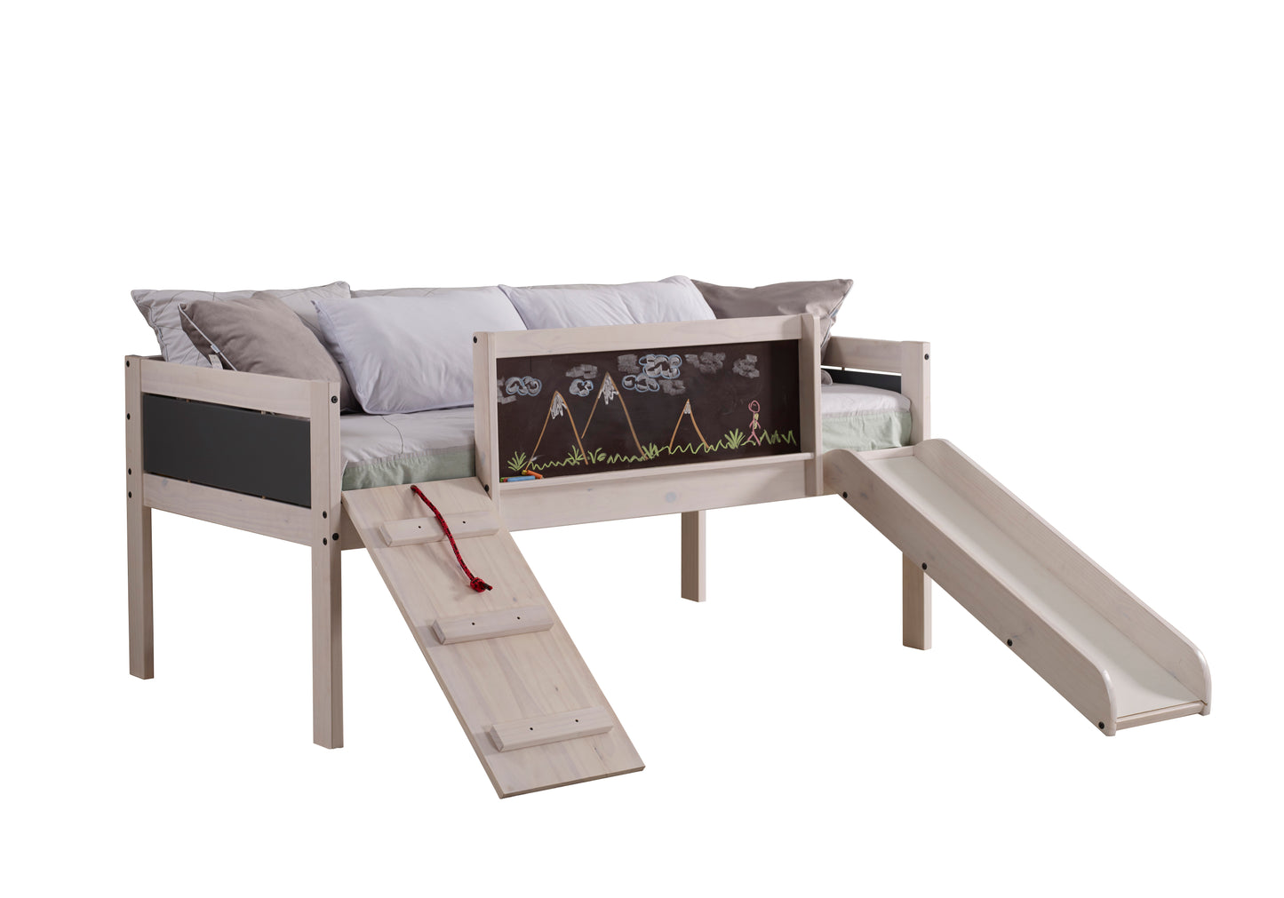 Twin White Wash Junior Low Loft Bed