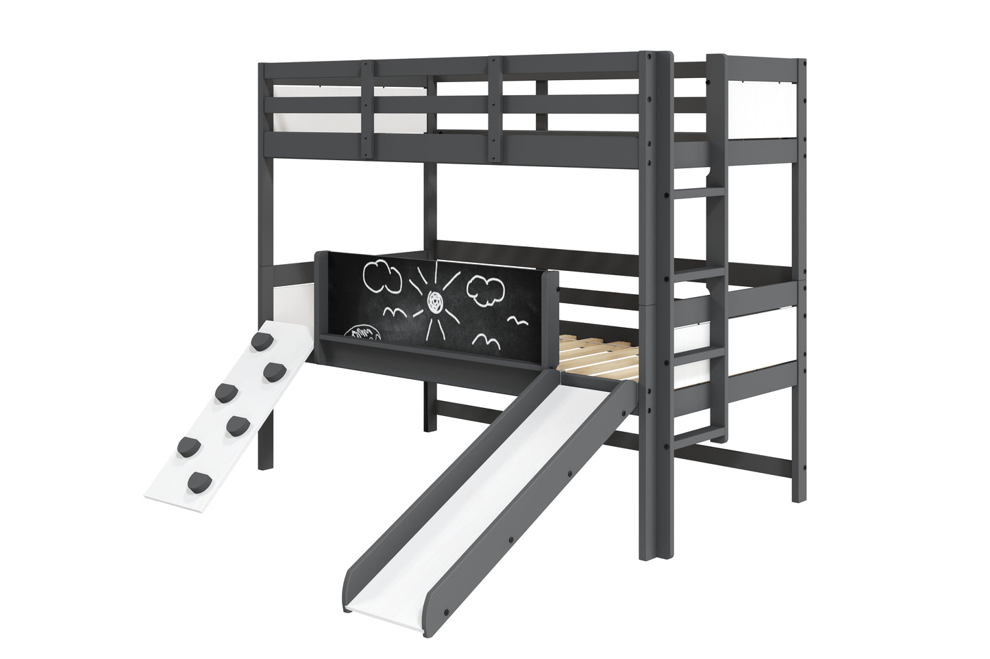 Twin over Twin Dark Grey Play Bunk Bed