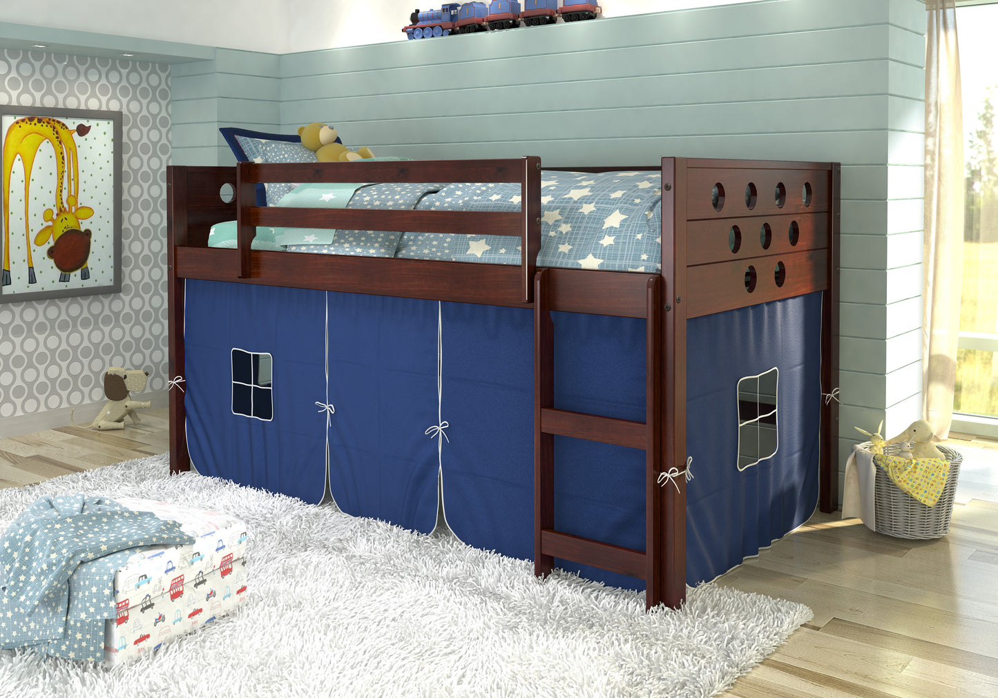 Circles Twin Low Loft Bed