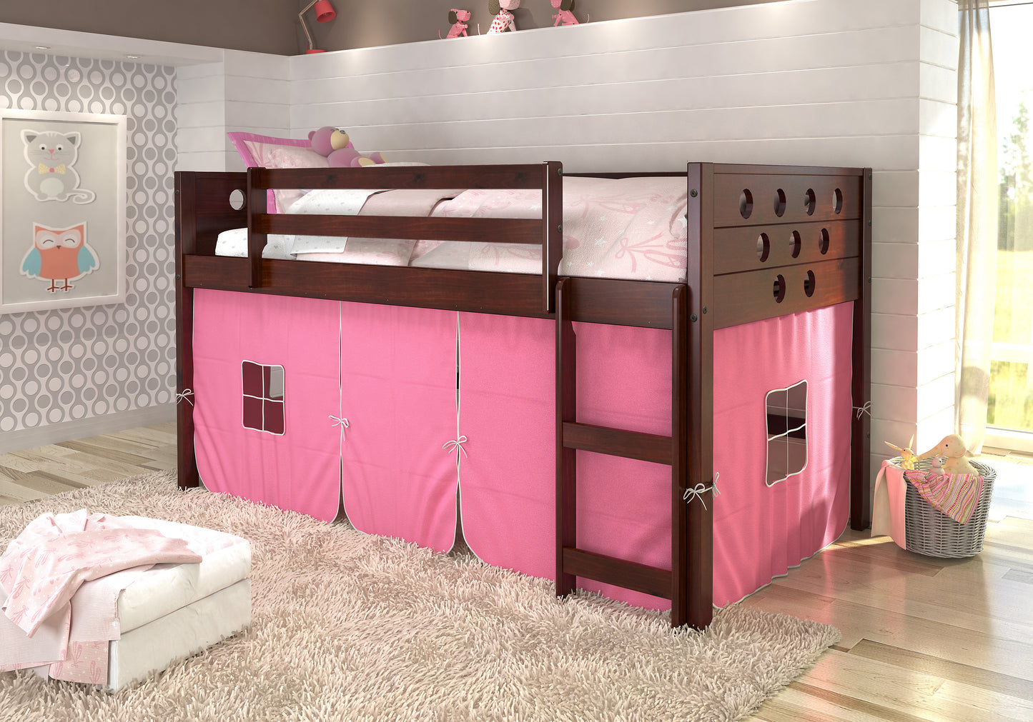 Circles Twin Low Loft Bed