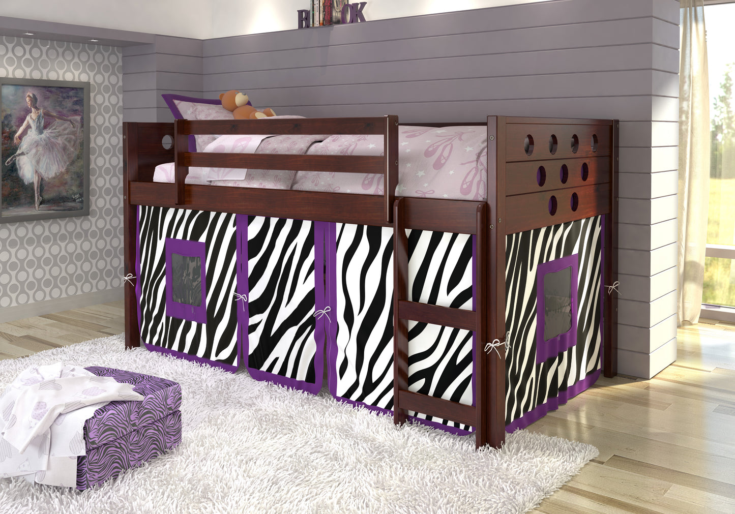 Circles Twin Low Loft Bed