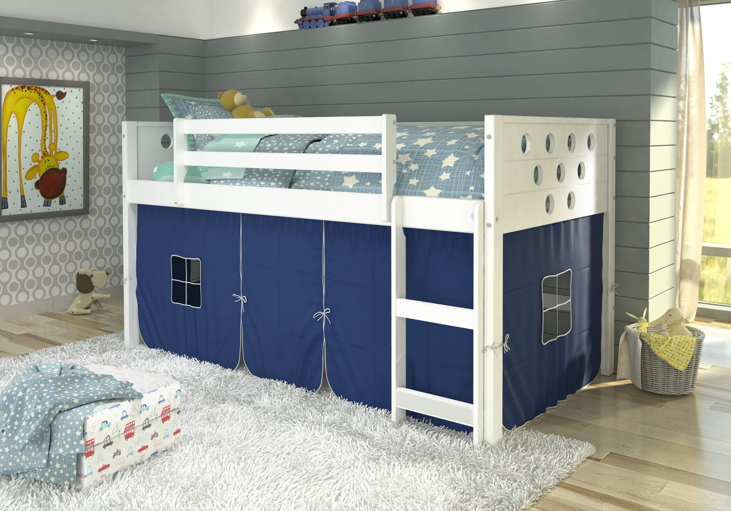 Circles Twin Low Loft Bed