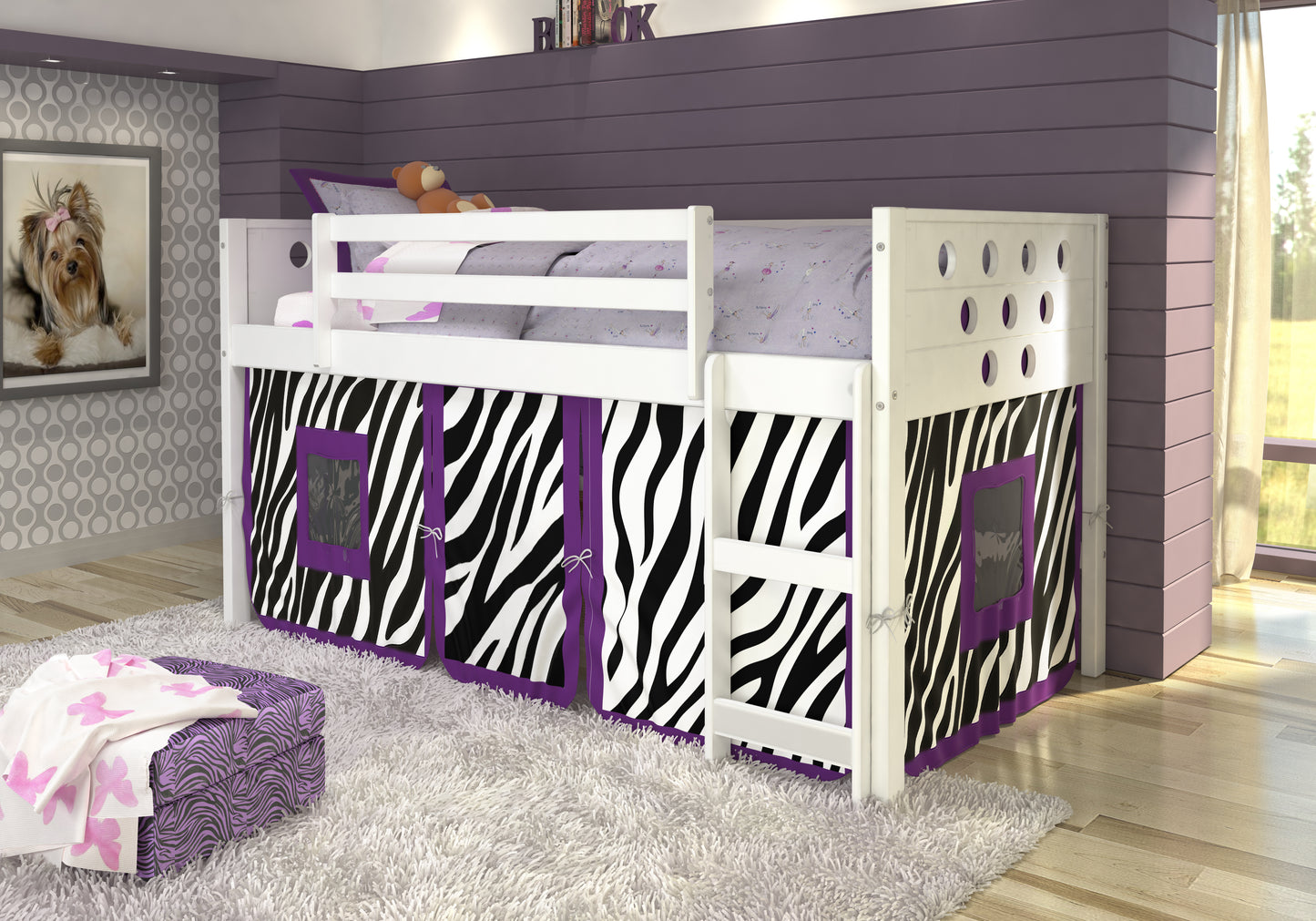 Circles Twin Low Loft Bed