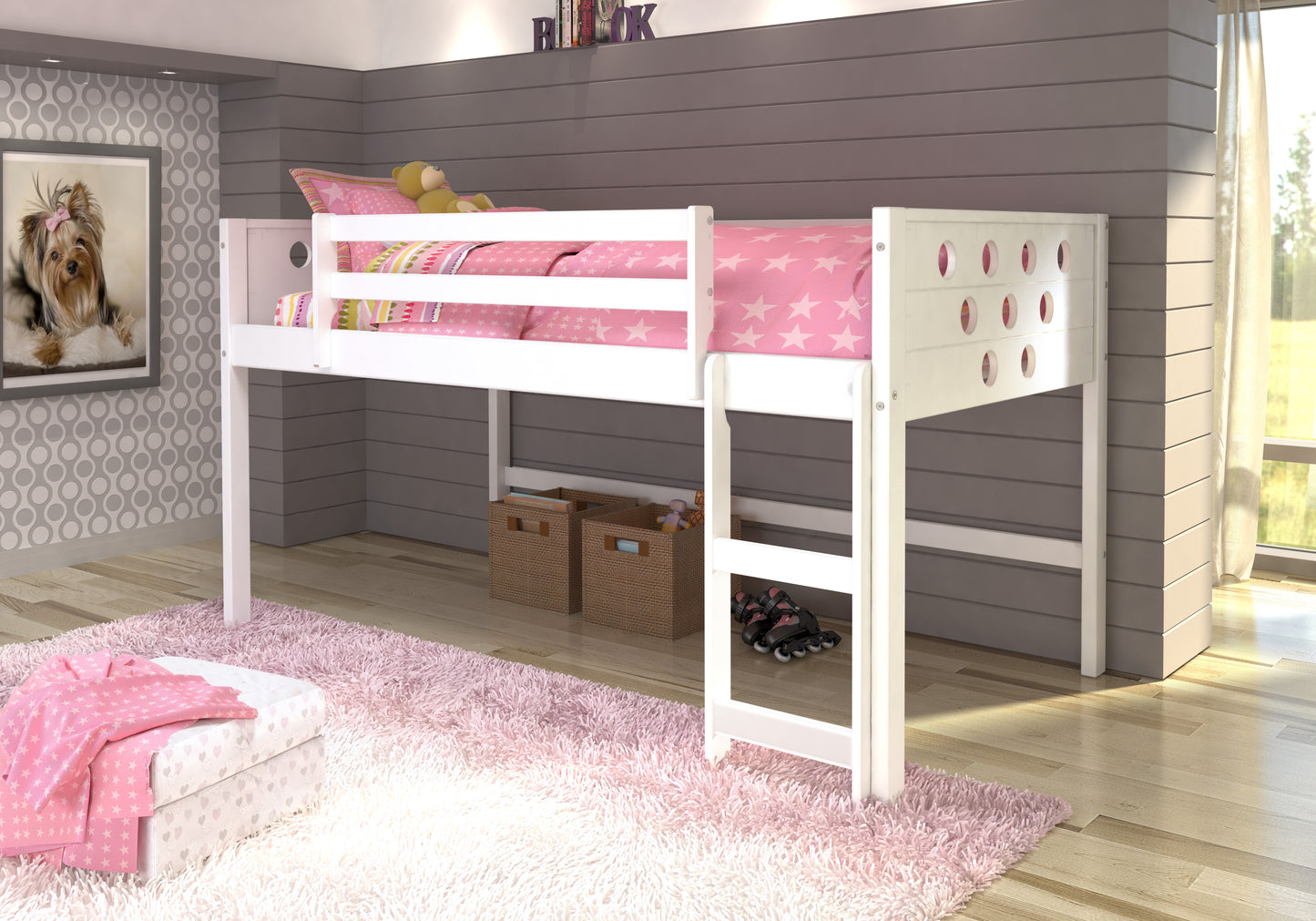 Circles Twin Low Loft Bed