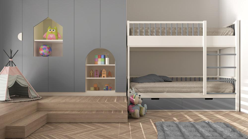 Bunk bed in a room